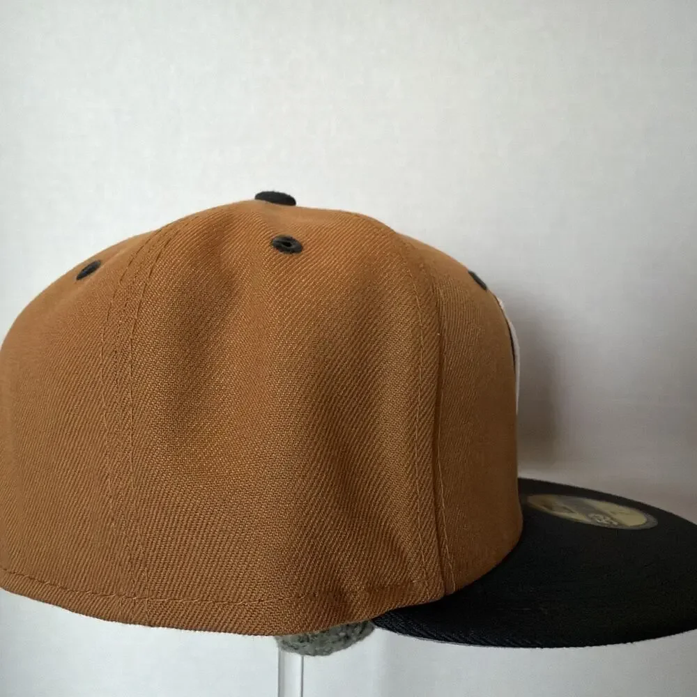 New Era 59FIFTY Milwaukee Brewers Fitted Hat MLB Brown/Black Size 7 1/4